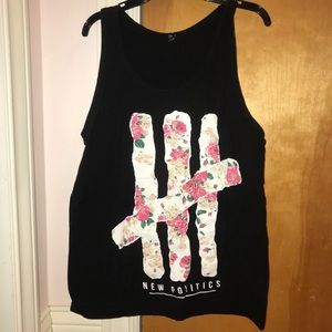 New Politics Band Tank Top Black